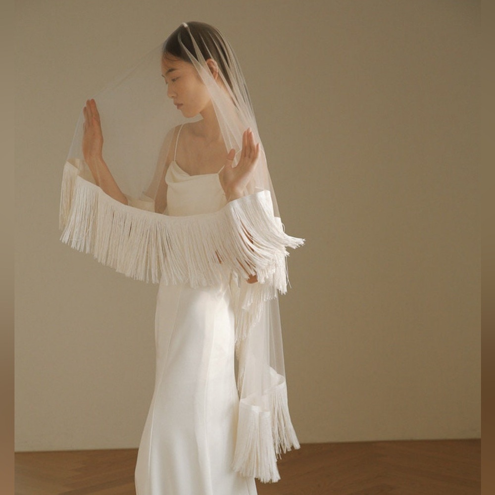 Fringe, Tulle, Boho Veil